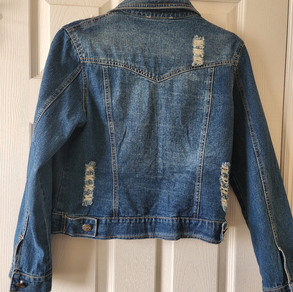 Love Brand Jean Jacket Pearls Denim Large Boutique - Picture 7 of 7